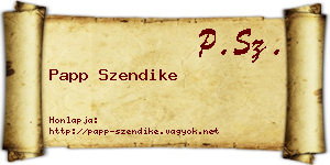 Papp Szendike névjegykártya