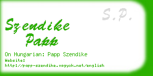 szendike papp business card